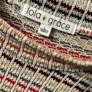 Lola Grace Multicolor Striped Sweater Size Large